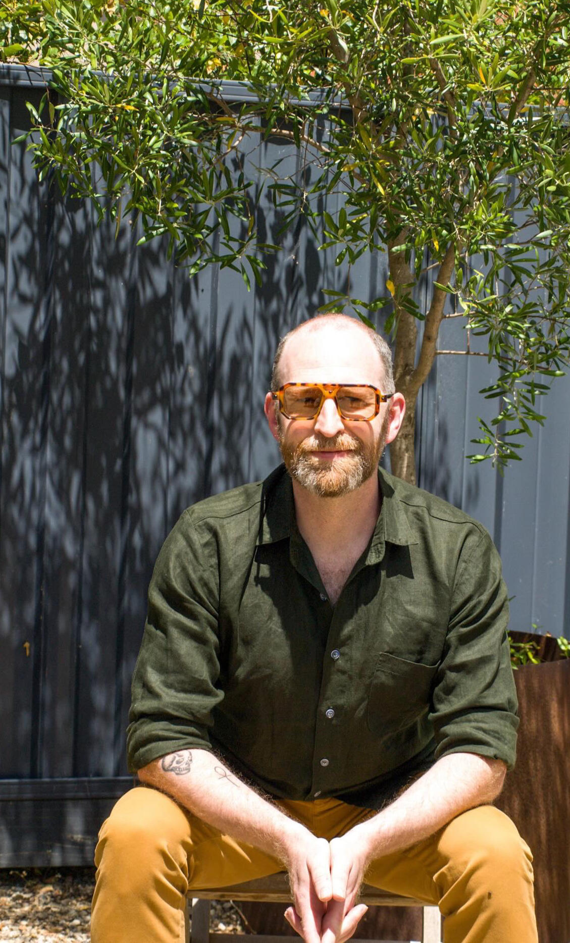 happy office lady stretching